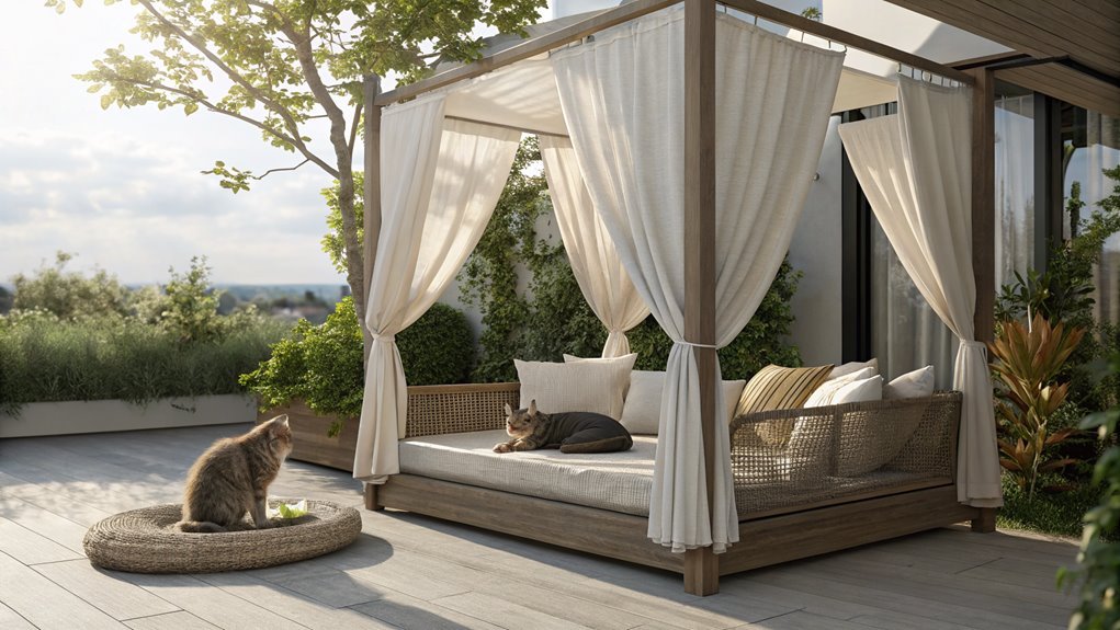 cozy canopy beds provide shade